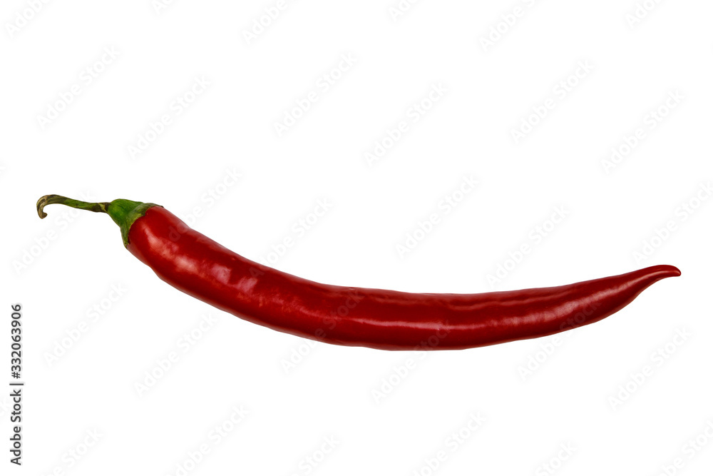 Red hot chili pepper isolated on a white background