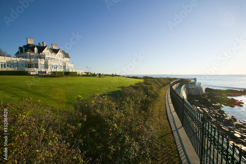 Summer mansion on the Cliff Walk, Cliffside Mansions of Newport Rhode Island photo