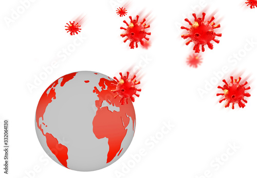 pandemic coronnavirus covid-19 covid 19 covid19 earth planet attack - 3d rendering