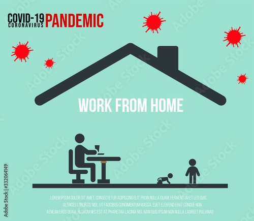 Work from home in COVID-19 virus outbreak, social distancing company allow employee work at home to prevent virus infection