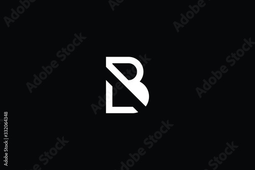 Minimal elegant monogram art logo. Outstanding professional trendy awesome artistic BL LB initial based Alphabet icon logo. Premium Business logo White color on black background photo