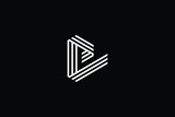 Minimal elegant monogram art logo. Outstanding professional trendy awesome artistic PD DP PL LP initial based Alphabet icon logo. Premium Business logo White color on black background