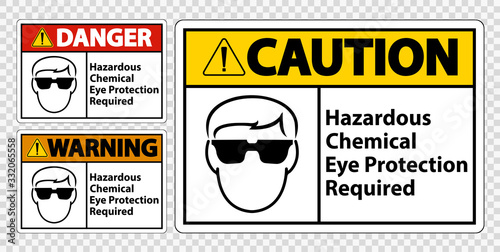 Hazardous Chemical Eye Protection Required Symbol Sign Isolate on transparent Background,Vector Illustration