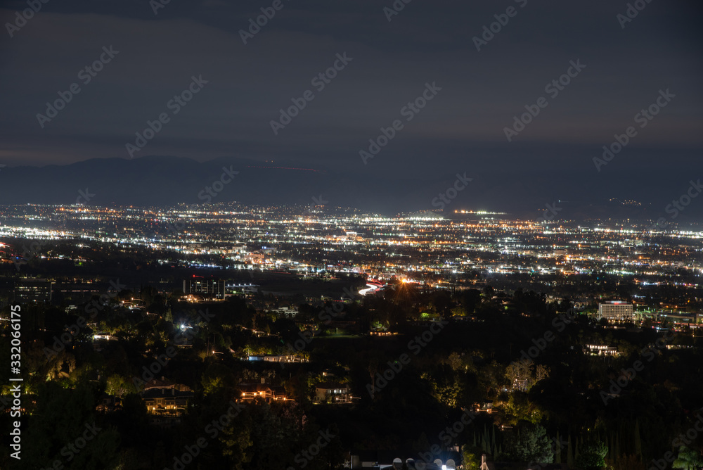 Scenic night San Fernando Valley vista, Los Angeles, California Scenic night San Fernando Valley vista, Los Angeles, California