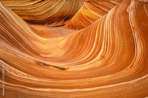 Close up of sandstone stripes, 'The Wave' on Kenab Coyote Butte, BLM, Slot Canyon, UT