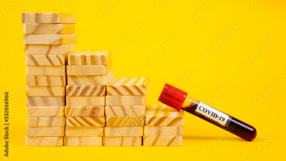 Obraz premium The outbreak of covid-19 caused the global economic down