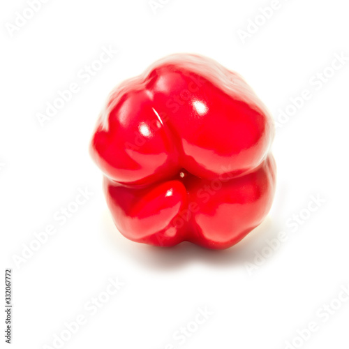 Sweet red pepper, bell pepper or capsicum isolated on white background, healthy vegetable © kitinut