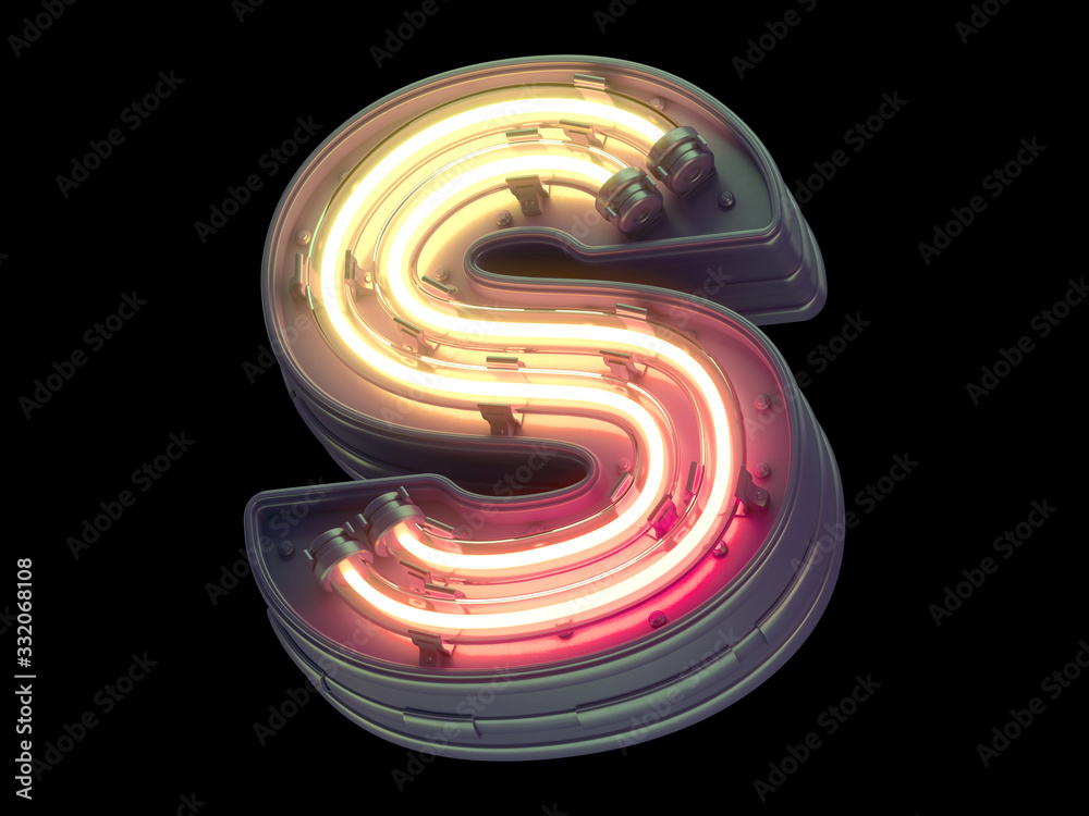 Futuristic orange light neon font Futuristic orange light neon font