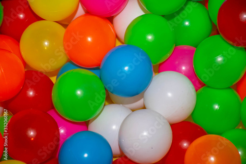 Multicolored plastic ball background For messages 