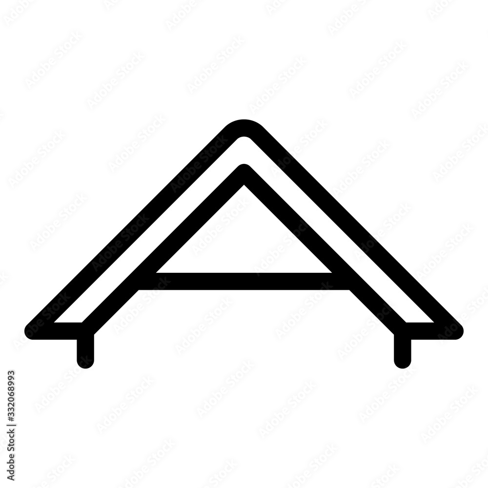 Gable roof icon. Outline gable roof vector icon for web design isolated on white background Gable roof icon. Outline gable roof vector icon for web design isolated on white background