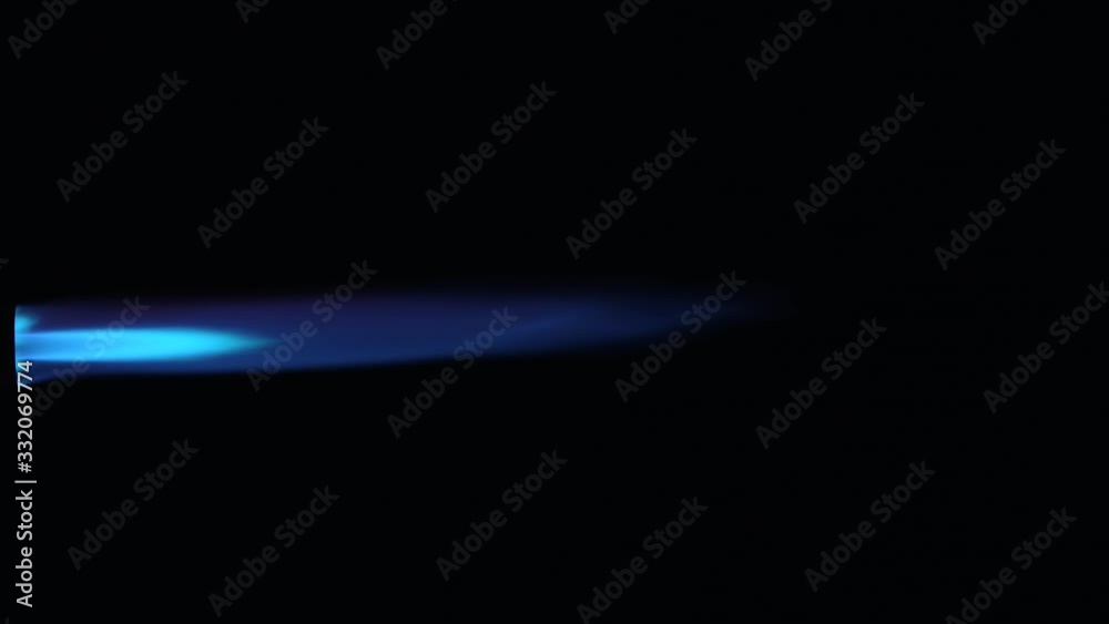 Blue Flame from a butane blow torch 4k