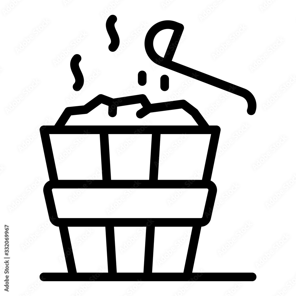Sauna bucket and bucket icon. Outline sauna bucket and bucket vector