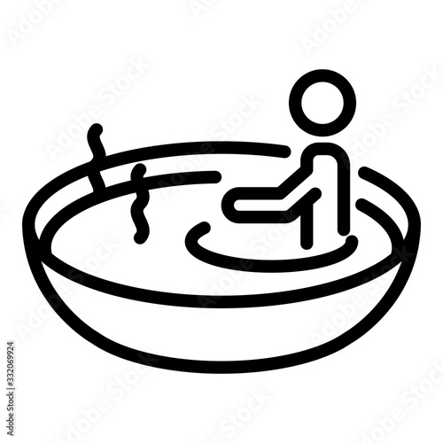 Round bath icon. Outline round bath vector icon for web design isolated on white background