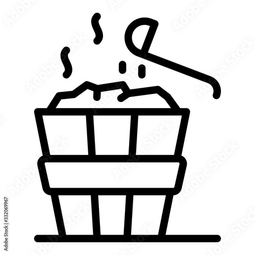 Sauna bucket and bucket icon. Outline sauna bucket and bucket vector icon for web design isolated on white background