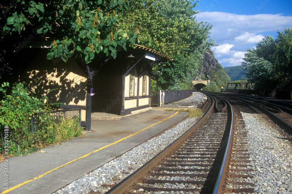 Railroad station and tracks in Harpers Ferry, WV Railroad station and tracks in Harpers Ferry, WV