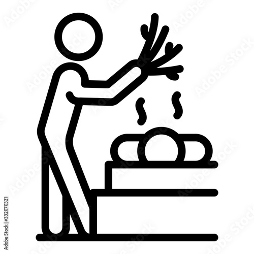 Russian sauna icon. Outline russian sauna vector icon for web design isolated on white background