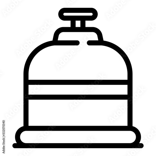 Gas bottle with burner icon. Outline gas bottle with burner vector icon for web design isolated on white background