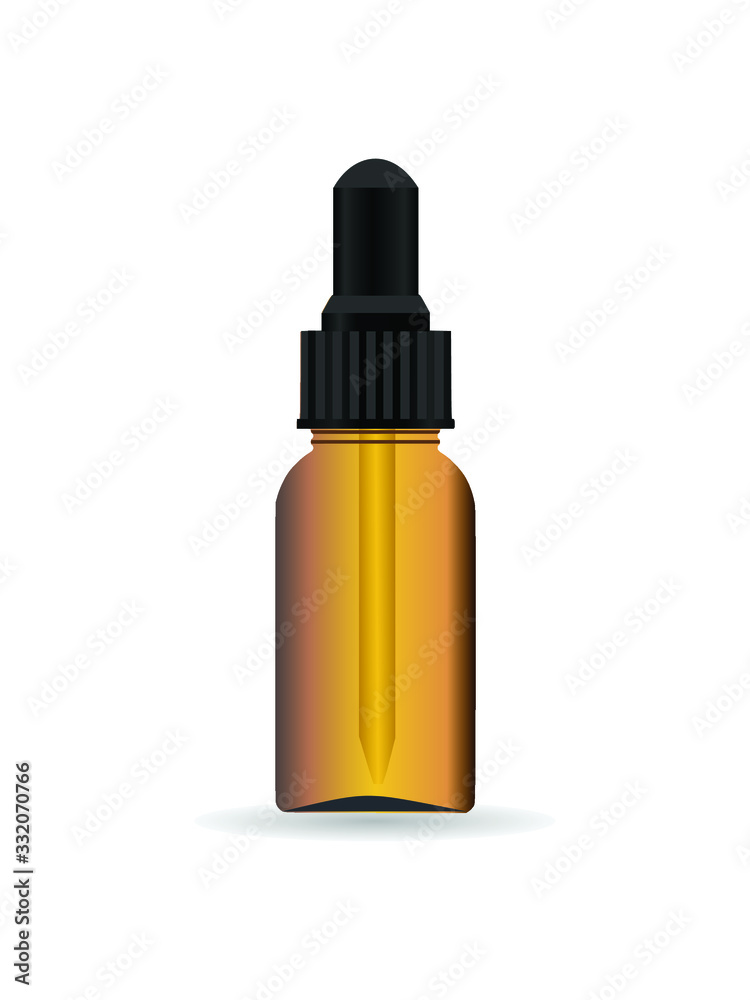 Amber bottle with dropper illustration vector Amber bottle with dropper illustration vector