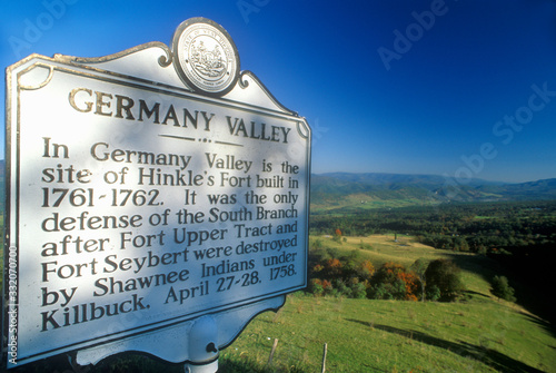 Sign overlooking Germany Valley, Allegheny Mountains, Scenic Route 219, WV photo