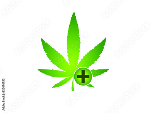 Marijuana leaf alternative medicine logo illustration vector