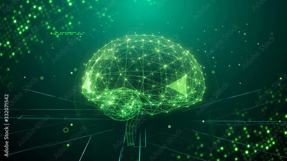 AI artificial intelligence digital network computer technology 3D illustration. AI artificial intelligence digital network computer technology 3D illustration.