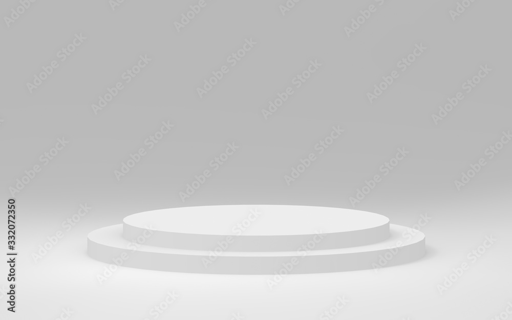 3d gray white bright cylinder podium minimal studio background. Abstract 3d geometric shape object illustration render. 3d gray white bright cylinder podium minimal studio background. Abstract 3d geometric shape object illustration render.