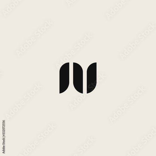 logo letter N and U with unique designs