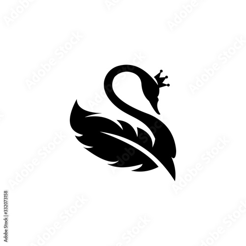 Fototapeta Naklejka Na Ścianę i Meble -  creative swan logo design template