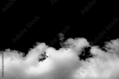 Clouds isolated on black background. Save with clipping path.