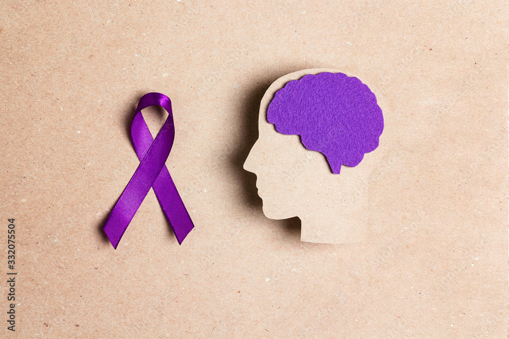 Symbol image Awareness Ribbon Purple, ribbon, sign of solidarity,  Alzheimers disease, Crohns