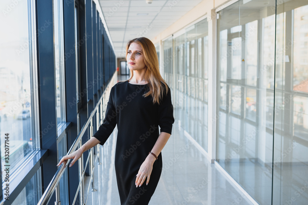 Portrait of a cute young business woman smiling, in an office environment Portrait of a cute young business woman smiling, in an office environment