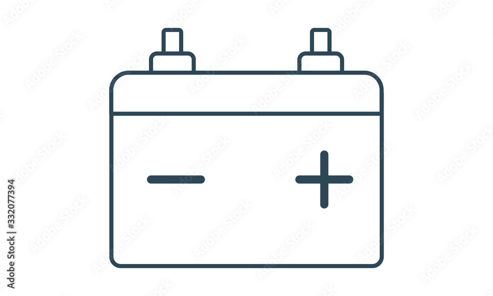 Car battery icon for vehicle power and automotive maintenance Car battery icon for vehicle power and automotive maintenance