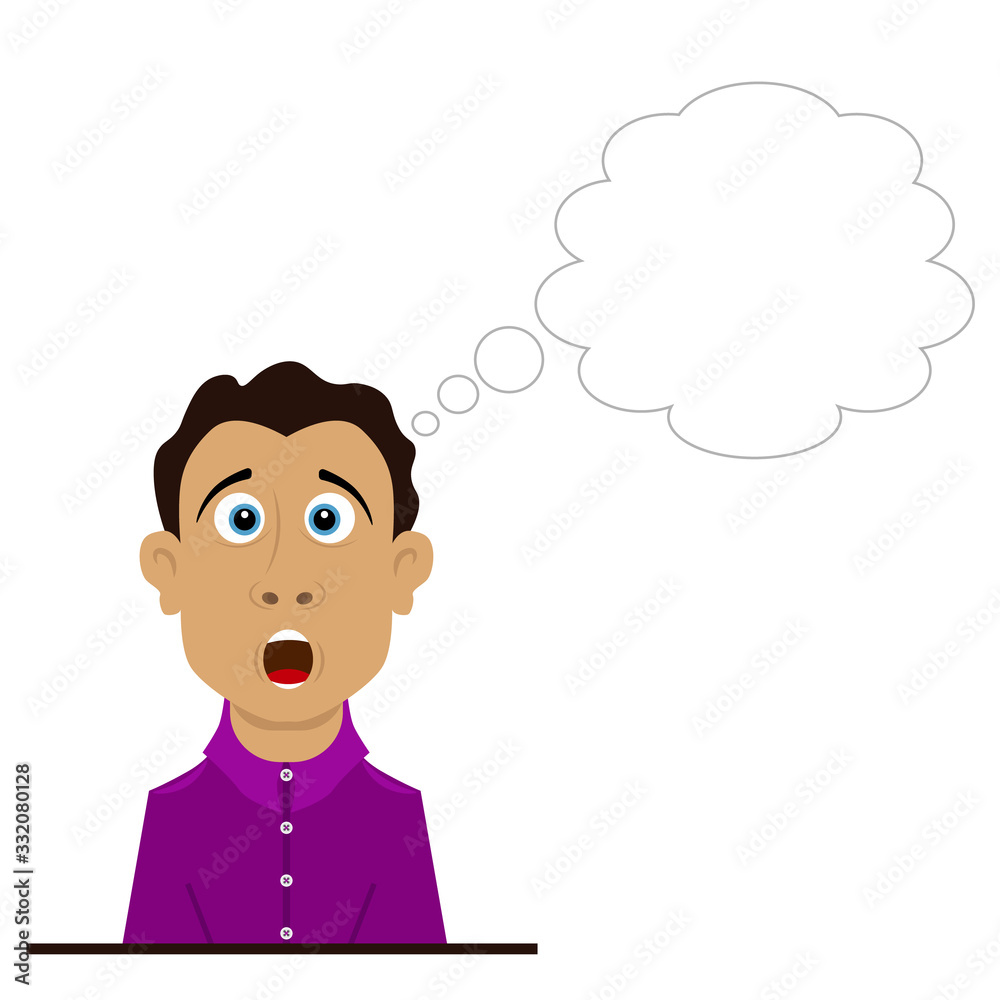 An unexpectedly surprised man. Vector illustration on the theme of emotions. An unexpectedly surprised man. Vector illustration on the theme of emotions.