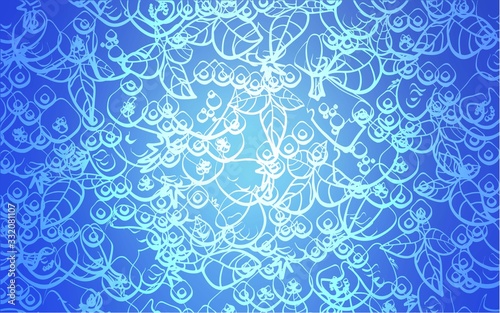 Light BLUE vector texture with delicious snacks. Blurred decorative design of snacks in doodle style. Pattern for ad, booklets, leaflets of restaurants.