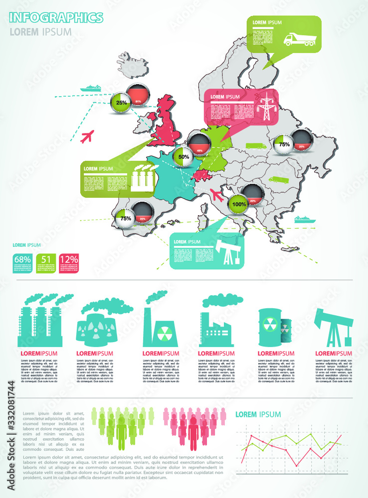 Economy Infographics and chart design elements