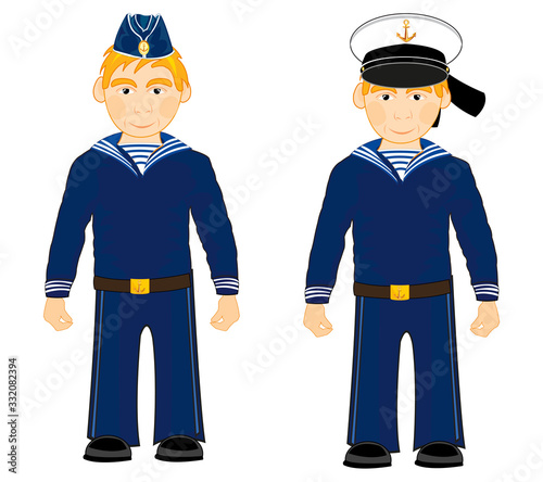 Vector illustration two sailors in year form
