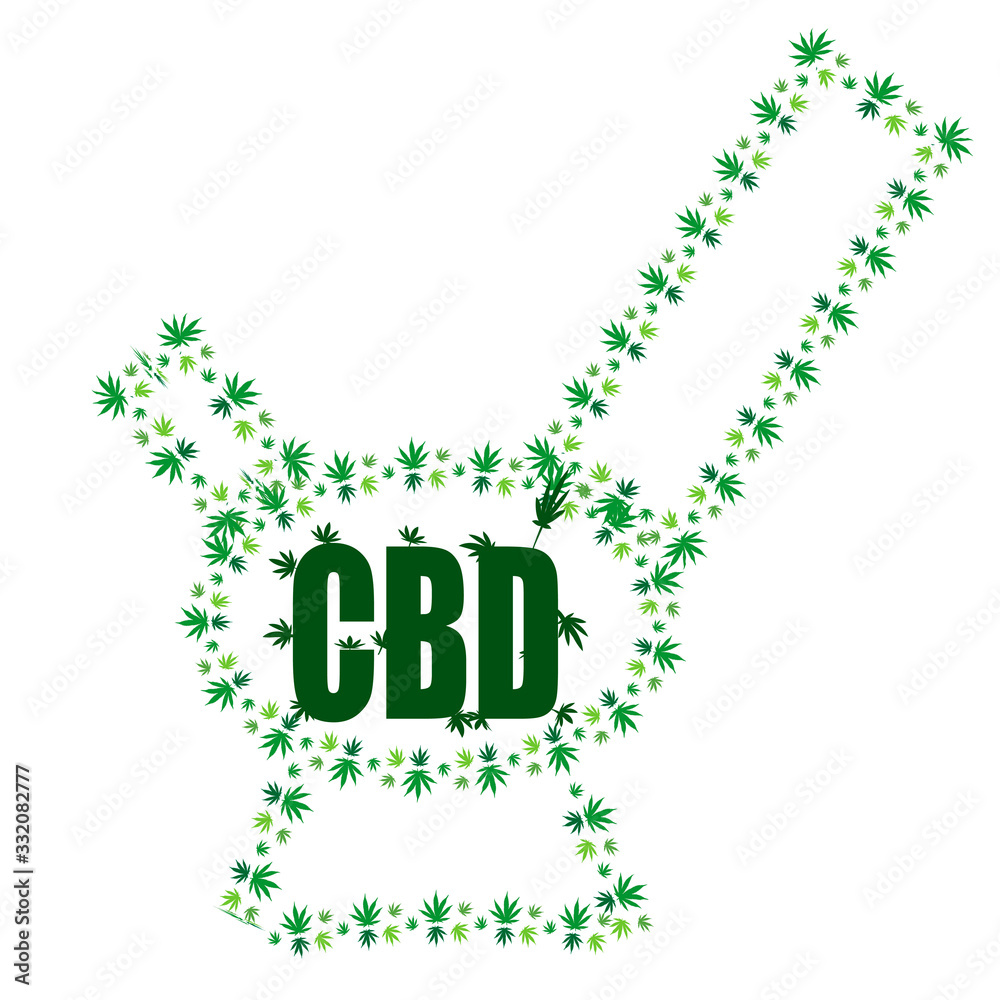 green inscription CBD.