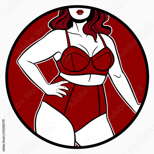 set of women's underwear on a plus size model