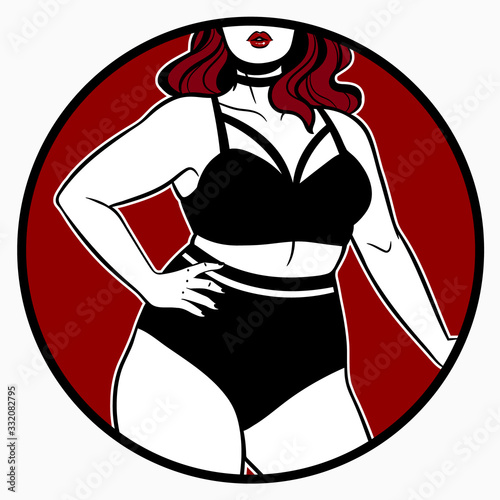 set of women's underwear on a plus size model