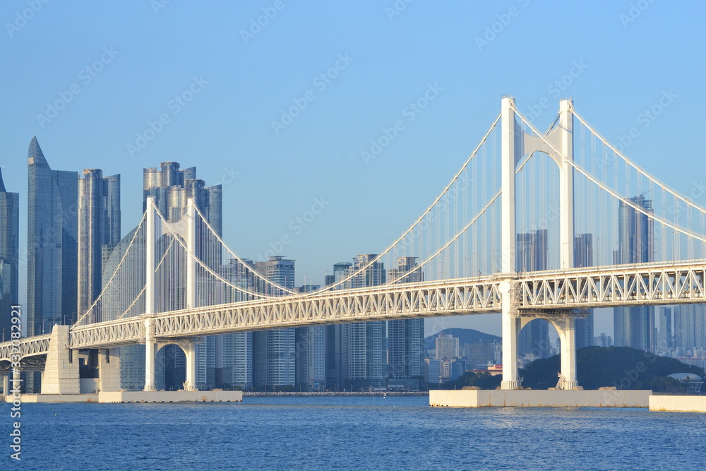 Gwangalli Bridge on a beautiful day in Busan Gwangalli Bridge on a beautiful day in Busan
