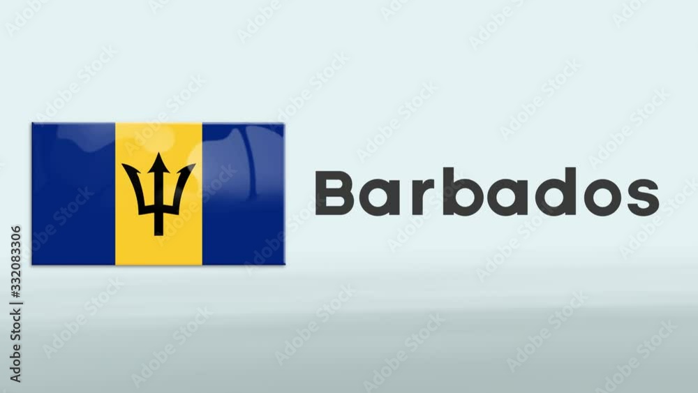 3d Presentation promo intro in white background with a colorful ribon of the flag and country of Barbados 3d Presentation promo intro in white background with a colorful ribon of the flag and country of Barbados
