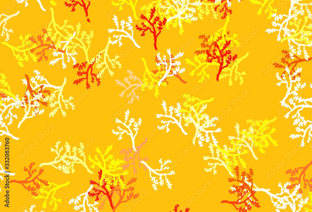 Light Green, Yellow vector natural pattern with branches. Light Green, Yellow vector natural pattern with branches.