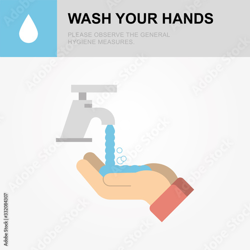 Wash / disinfect / sanitize your hands regularly and thoroughly for a good hygiene and health and to avoid infection with a virus.