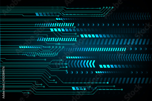 Blue cyber circuit future technology concept background