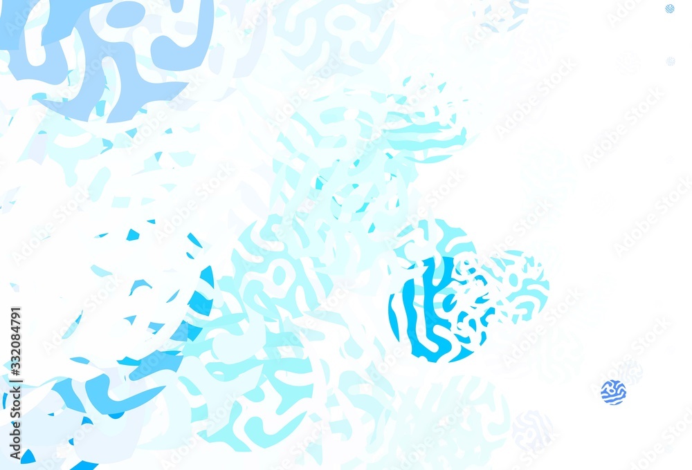 Light BLUE vector template with chaotic shapes. Light BLUE vector template with chaotic shapes.