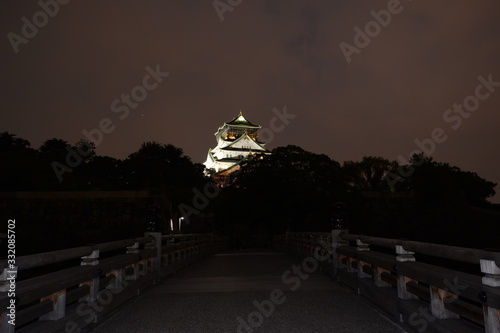 Osaka Castle at night 