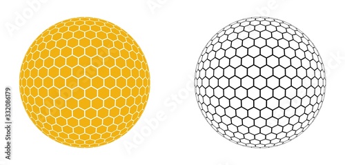 Hexagonal Honeycomb Pattern in Circle Shape Vector