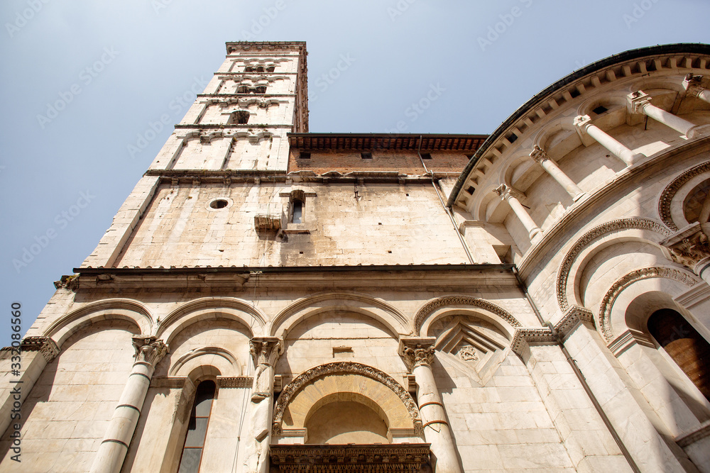 Detail of the exterior of the church of San Michele in Foro