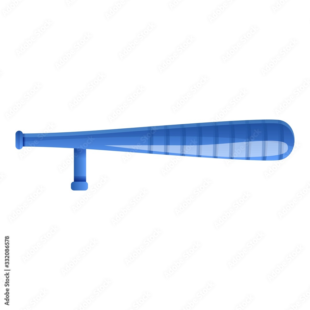 Police wood bat icon. Cartoon of police wood bat vector icon for web design isolated on white background Police wood bat icon. Cartoon of police wood bat vector icon for web design isolated on white background