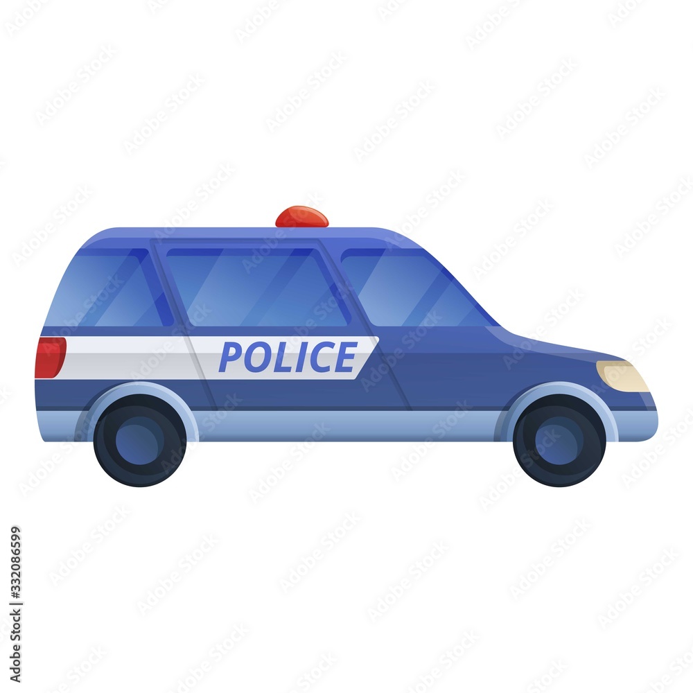 Police car icon. Cartoon of police car vector icon for web design isolated on white background Police car icon. Cartoon of police car vector icon for web design isolated on white background